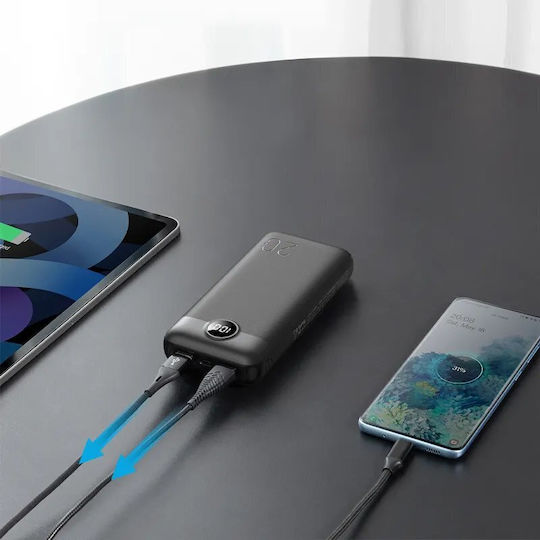 Veger L20S Power Bank 20000mAh 20W με 2 Θύρες USB-A και Θύρα USB-C Power Delivery / Quick Charge 3.0 Μαύρο