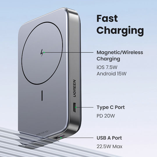 Ugreen PB206 Power Bank 10000mAh 20W with USB-C Port Gray