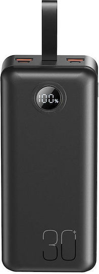 XO PR240 Power Bank 30000mAh 22.5W with 2 USB-A Ports and USB-C Port Power Delivery / Quick Charge 2.0 / Quick Charge 3.0 Black
