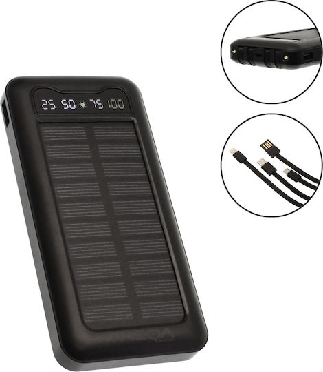 Treqa TR-946 Ηλιακό Power Bank 10000mAh με Θύρα USB-A Μαύρο