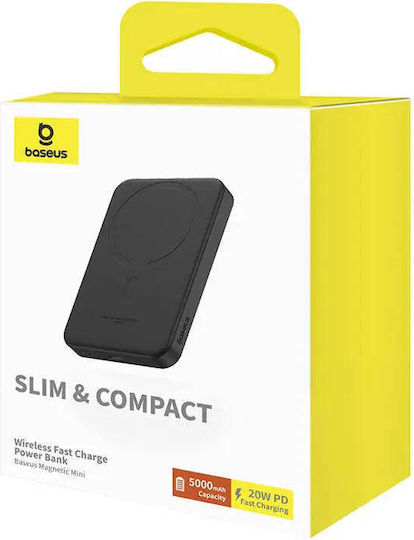 Baseus Mini Power Bank 5000mAh 20W με Θύρα USB-C Μαύρο