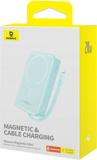 Baseus Magnetic Mini MagSafe Power Bank 10000mAh 20W με Θύρα USB-C Power Delivery Mint