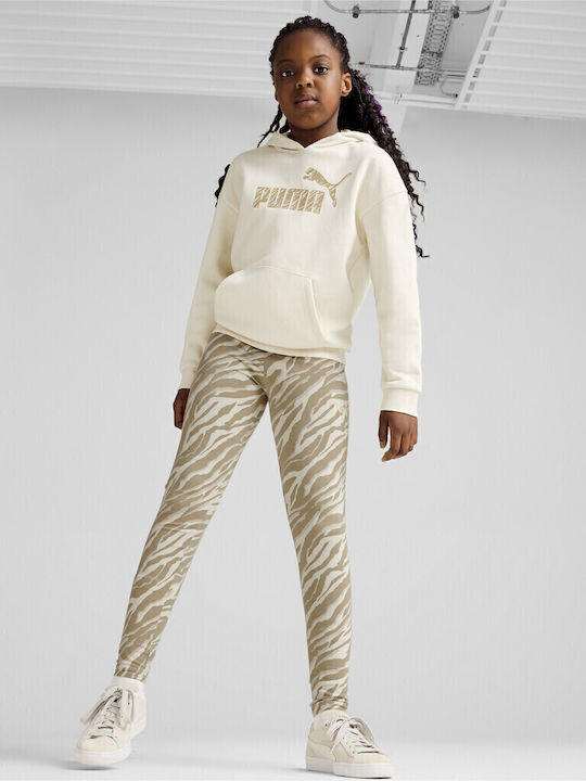 Kinder-Sweatshirt mit Kapuze und Taschen Ecru Jr Ess+