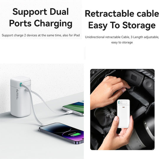 Usams US-CD217 Power Bank 18000mAh 22.5W με Θύρα USB-C Μαύρο