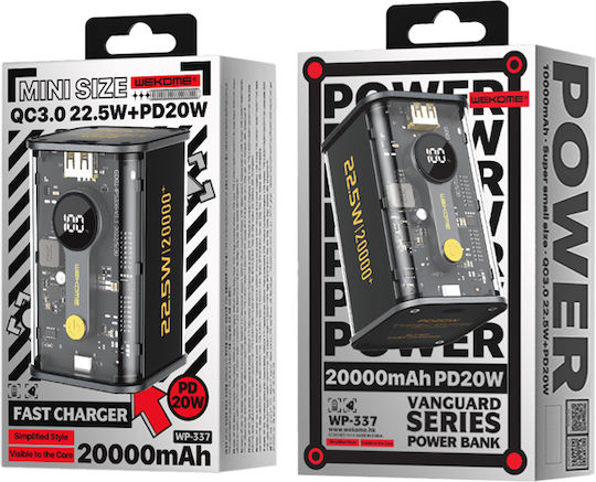 WK WP-337 Power Bank 20000mAh 20W Power Delivery Черен