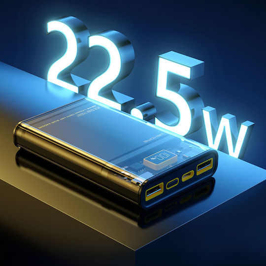 WK WP-321 Power Bank 20000mAh 20W with 2 USB-A Output Ports and USB-C Power Delivery / Quick Charge Black