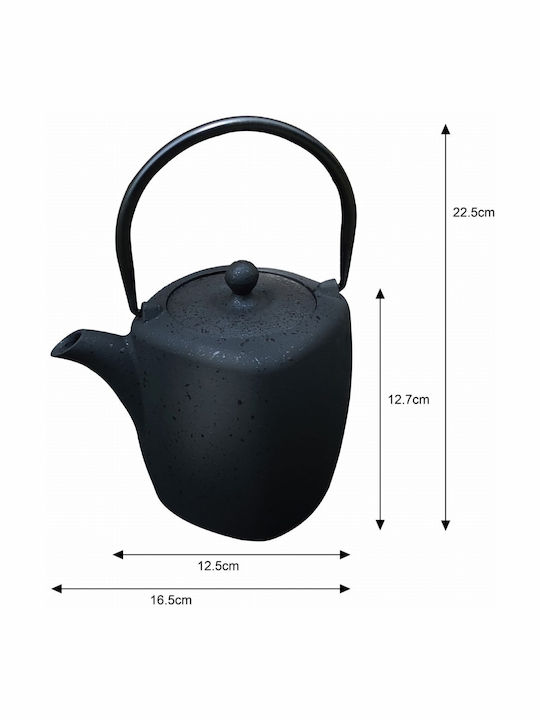 KING Hoff Wasserkocher mit Filter Gusseisen Schwarz 900ml