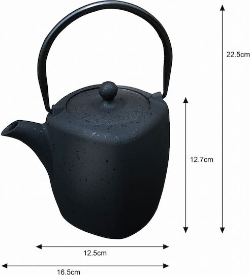 KING Hoff Βραστήρας με Φίλτρο Μαντεμένιος Μαύρη 900ml