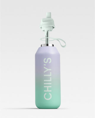 Chilly's Μπουκάλι Θερμός Ανοξείδωτο / Πλαστικό BPA Free Series 500ml με Καλαμάκι και Λαβή