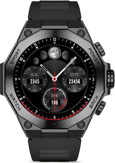 Ksix Titanium Rezistent la apă Smartwatch (Negru)