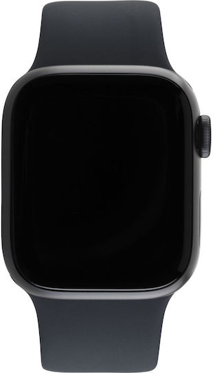 Apple Watch Series 9 Cellular Aluminum 45mm Waterproof with eSIM and Heart Rate Monitor (Midnight with Midnight Sport Band - M/L)