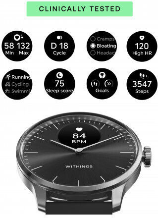 Withings ScanWatch Light Stainless Steel 37mm Αδιάβροχο με Παλμογράφο (Black)