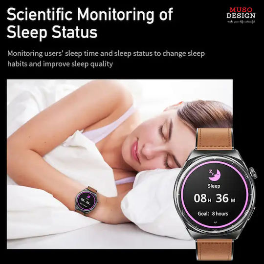 Awei H27 45mm Smartwatch with Heart Rate Monitor (Brown)