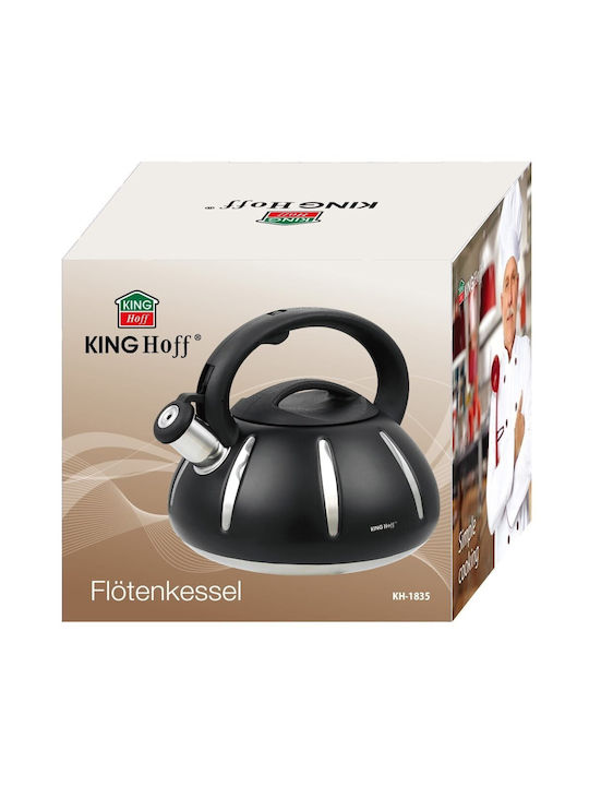 KING Hoff Wasserkocher Edelstahl Schwarz 3000ml