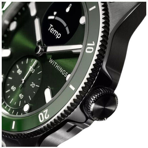 Withings Scanwatch Nova Stainless Steel 42mm Waterproof with Heart Rate Monitor (Dark Green)