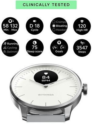 Withings ScanWatch Light Stainless Steel 37mm Αδιάβροχο με Παλμογράφο (Silver)