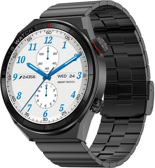 NO.1 DT3 Mate 45mm Smartwatch με Παλμογράφο (Μαύρη Κάσα / Μαύρο Λουρί Σιλικόνης)