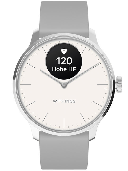 Withings ScanWatch Light Stainless Steel 37mm Αδιάβροχο με Παλμογράφο (Silver)