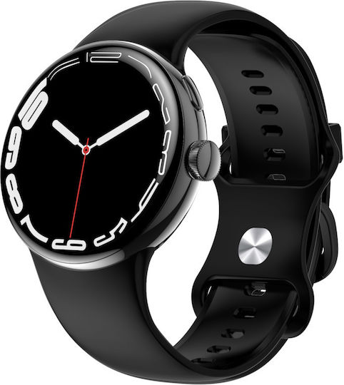 LinWear La24 Smartwatch με Παλμογράφο (Μαύρο)