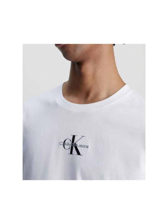 Calvin Klein Monologo Ανδρικό T-shirt Κοντομάνικο Bright White