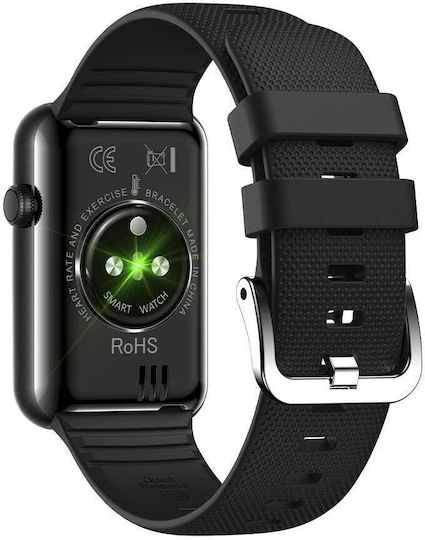 Lamtech LAM113508 Aluminium Smartwatch με Παλμογράφο (Μαύρο)