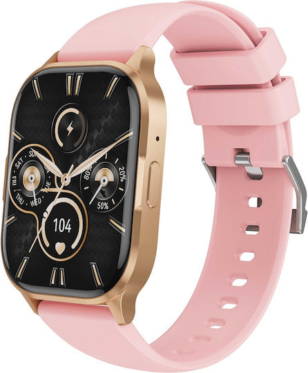 XO J10 Smartwatch με Παλμογράφο (Ροζ)