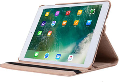 Flip Cover Δερμάτινη Περιστρεφόμενη Ροζ Χρυσή (iPad mini 1,2,3)