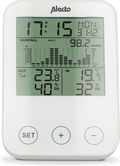Alecto Ws-1200 Wetterstation Kabelloses Regenmessgerät Weiß