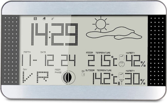 Stație meteo Alecto Ws-1700 cu senzor wireless argintiu