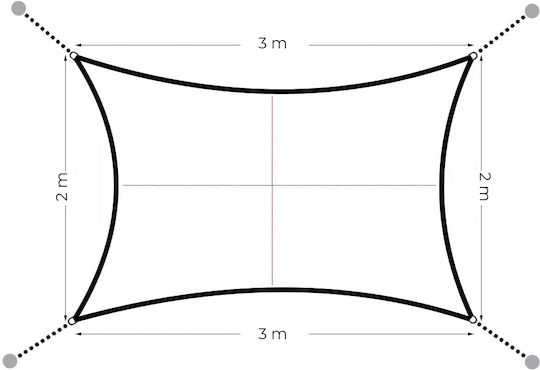Modernhome Ορθογώνιο Πανί Σκίασης Μπεζ 2x3m 180gr/m²