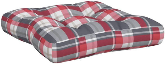 vidaXL Waterproof Bench Cushion for Pallet with Backrest Gray Checkered 2pcs