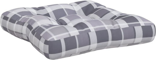 vidaXL Waterproof Bench Cushion for Pallet with Backrest Gray Checkered 2pcs