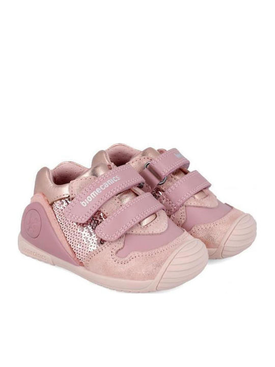 Παιδικά Sneakers Ανατομικά με Σκρατς Ροζ
