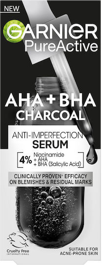 Garnier Pure Active Charcoal Serum Face with Niacinamide & Salicylic Acid for Radiance 30ml