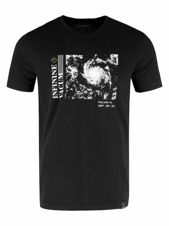 Volcano Ανδρικό T-shirt Κοντομάνικο Black