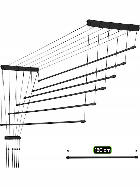 Kadax Folding Hanging Clothes Drying Rack with Hanging Length 3m