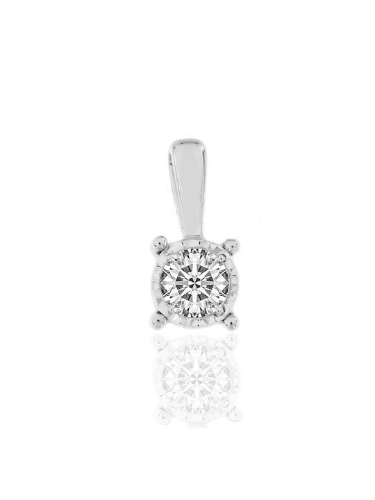 Metrongold Charm from White Gold 18k with Diamond