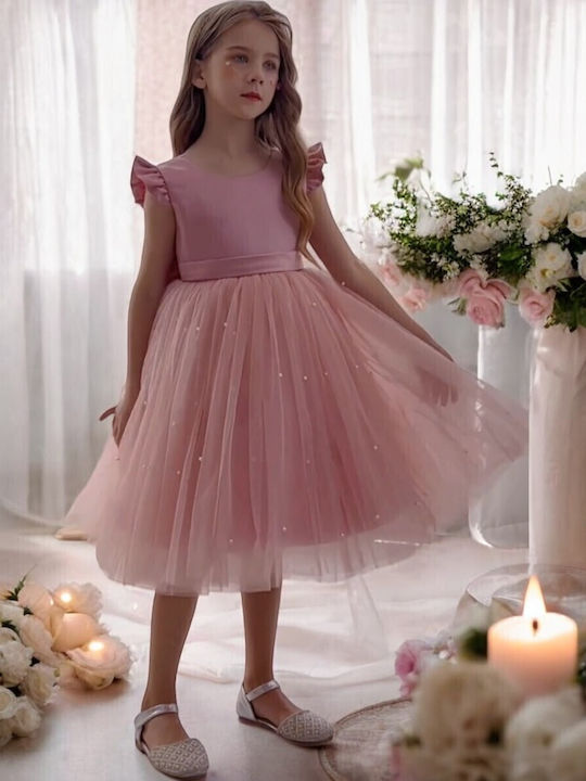 Children's Dress Sleeveless Tulle Dusty Pink