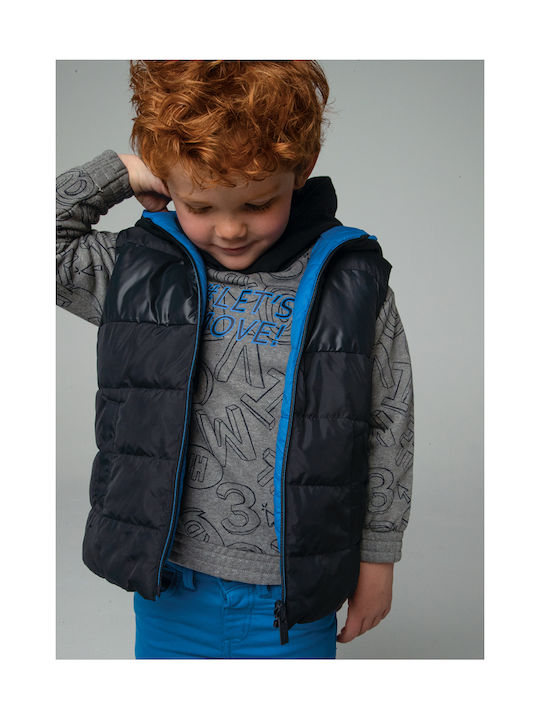 Mayoral Kids Casual Jacket Sleeveless Double Sided Navy Blue