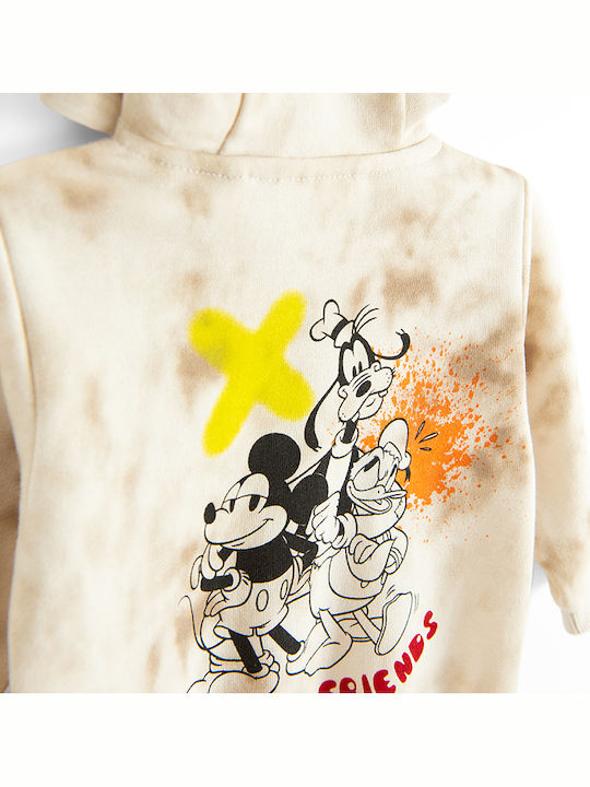 Детски Суичър Жилетка с Качулка Бежов Mickey Mouse Disney