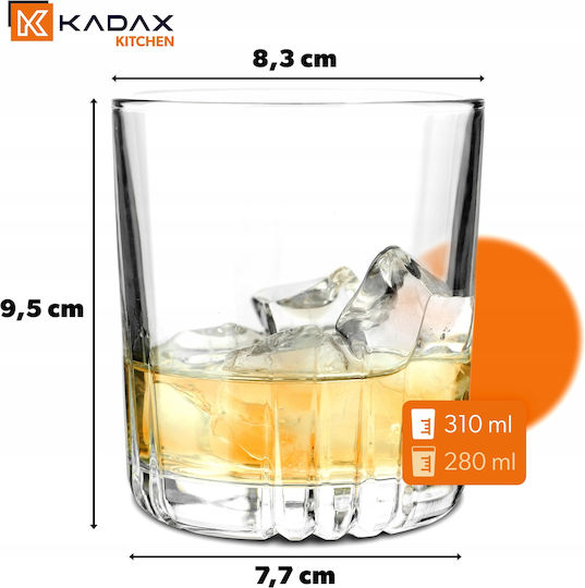 Kadax Set Gläser Whiskey / Wasser / Cocktail/Trinken aus Glas 280ml 6Stück