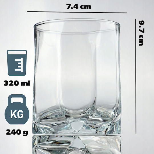 Kadax Σετ Ποτήρια Ουίσκι / Κονιάκ / Brandy Γυάλινα 320ml 6τμχ