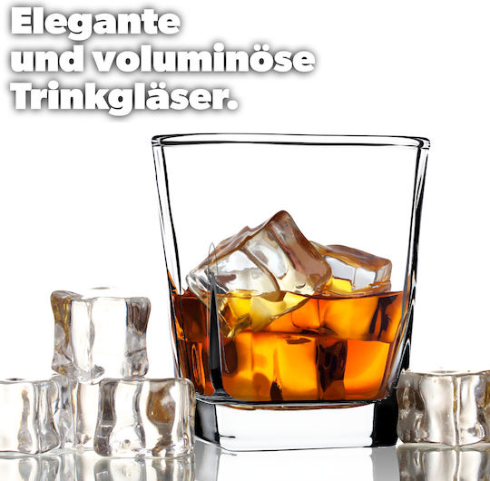 Kadax Set Glasses for Water Whiskey and Cocktail 250ml 12 Pieces