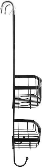 Kadax Стенен Рафт за баня Метален 20.5x10x58см Черна