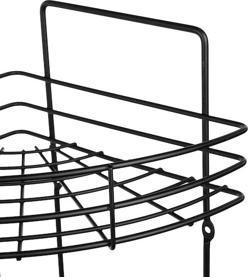 Kadax Colțar Rafturi de baie Raft Baie Metal Neagră