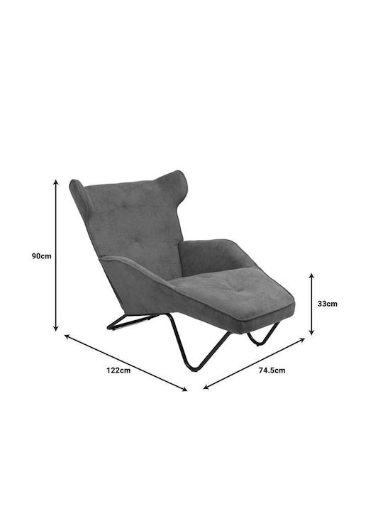 Totely Armchair Gray 74.5x122x90cm