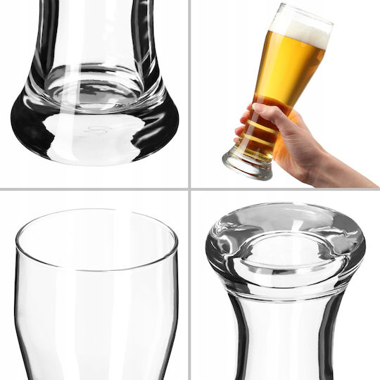 Kadax Set of Glasses Beer, μπίρας / Water made of Glass 665ml 4pcs