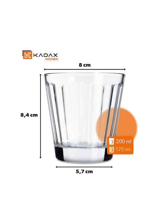 Kadax Set of Glasses Water made of Glass 175ml 6pcs