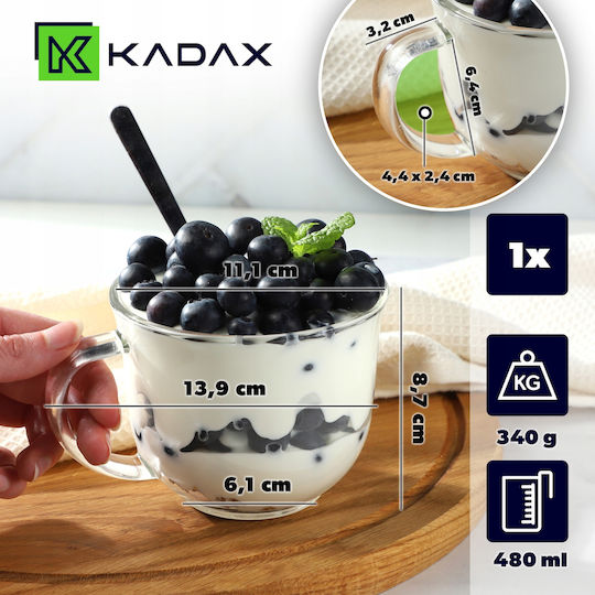 Kadax Κούπα Γυάλινη Διάφανη 480ml