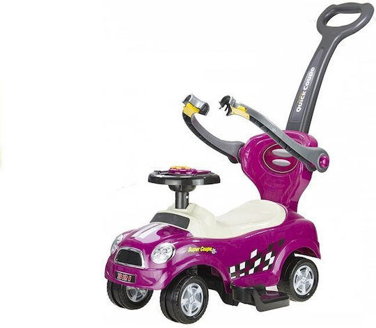 Lean Toys Mașină Ride On Cu Mâner Pentru Părinți Violet